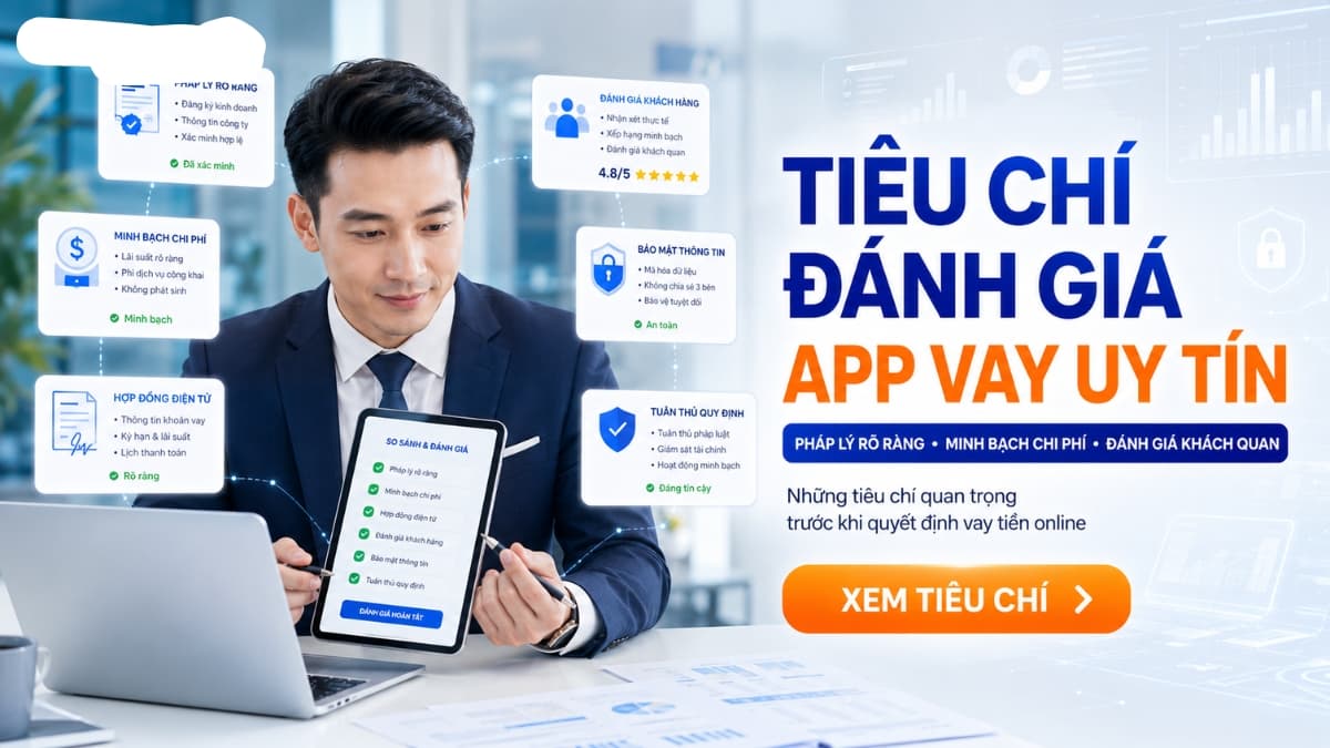 Các tiêu chí đánh giá app vay tiền online chuyển khoản ngay uy tín năm 2026
