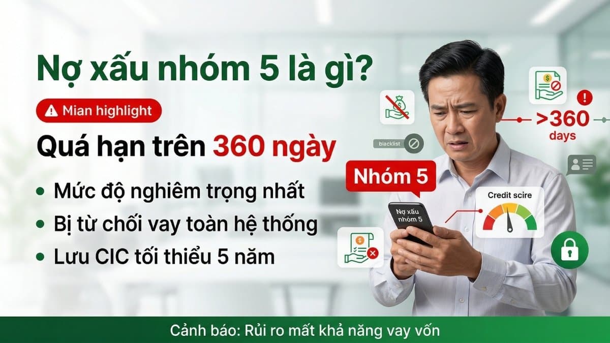 Nợ xấu nhóm 5 có vay được không? Cách xử lý | Vay Ở Đâu