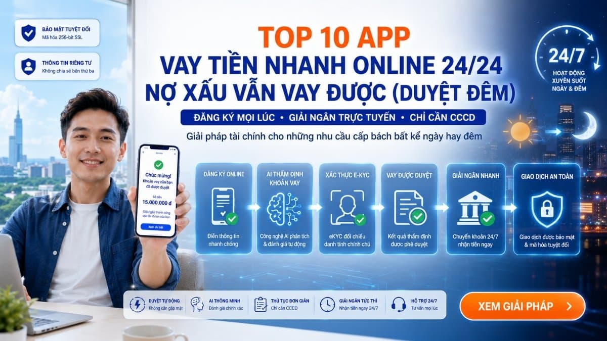 Top 10 App Vay Tiền Nhanh Online 24/24 Nợ Xấu Vẫn Vay Được (Duyệt Đêm) | Vay Ở Đâu