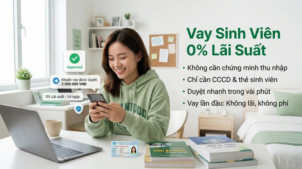Ảnh minh họa Vay Tiền Sinh Viên Online: Ưu Đãi 0% Lãi Suất, Không Gọi Phụ Huynh