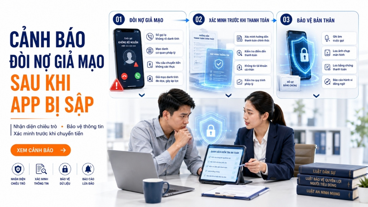 Cảnh báo lừa đảo đòi nợ khống khi app vay sập - Không chuyển tiền vào số tài khoản cá nhân