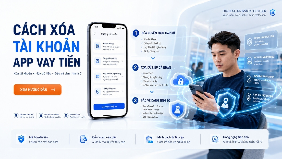 Cách xóa tài khoản app vay tiền - Bảo vệ dữ liệu cá nhân tránh rò rỉ thông tin CCCD