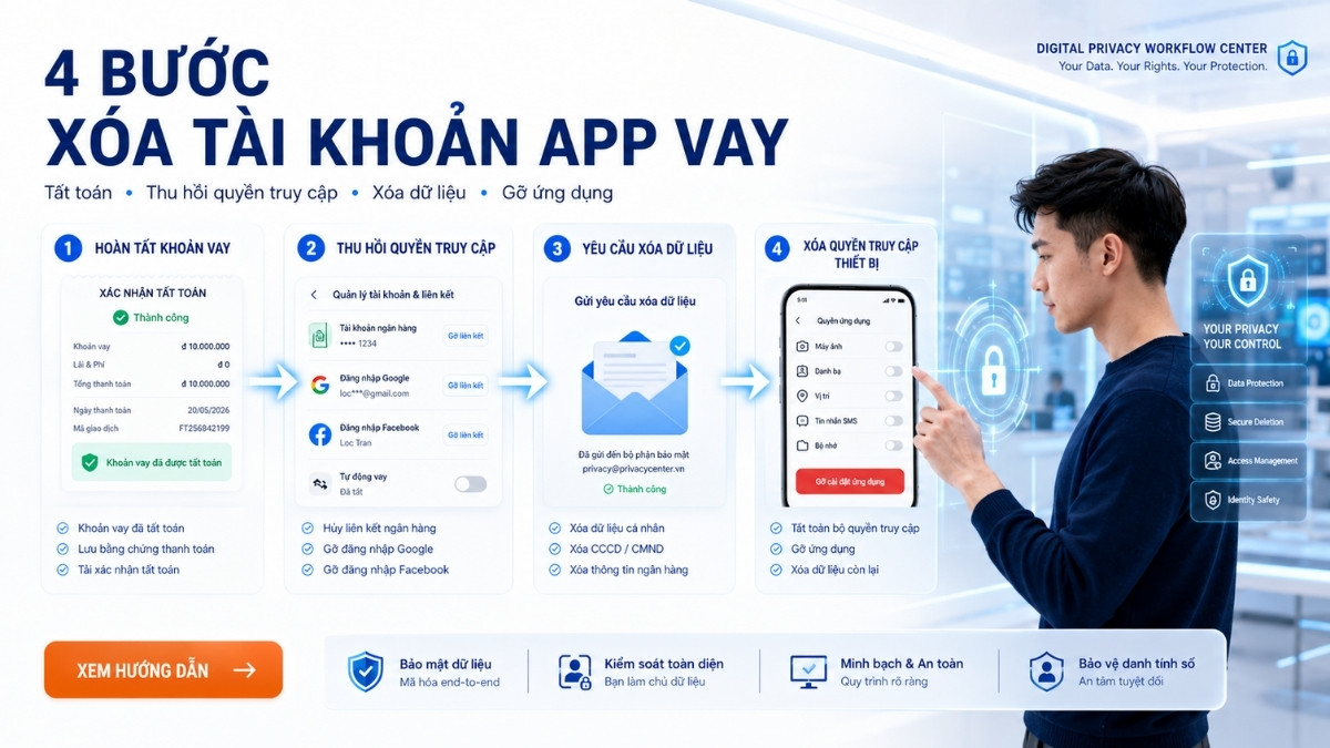 Xóa tài khoản app vay tiền - Hướng dẫn hủy liên kết tài khoản ngân hàng và xóa ứng dụng an toàn