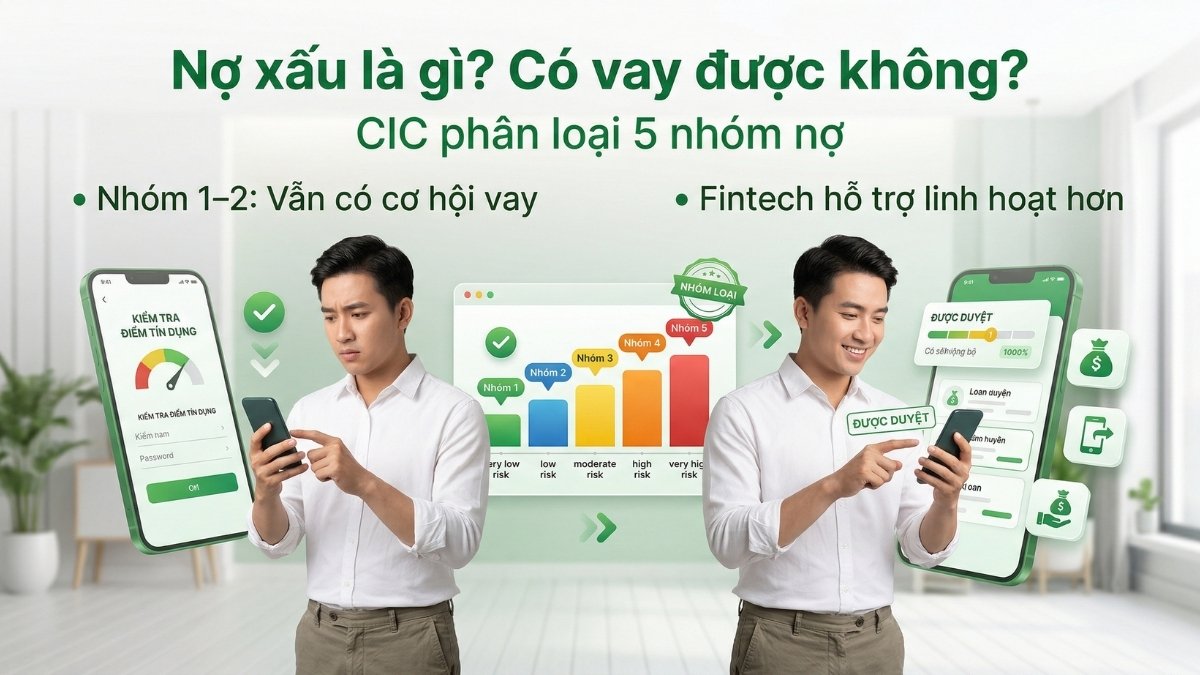 So sánh điều kiện vay tiền hỗ trợ nợ xấu CIC năm 2026